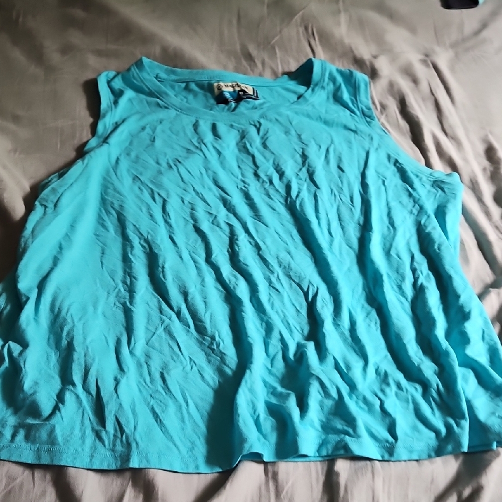 Sleeveless Blue Top